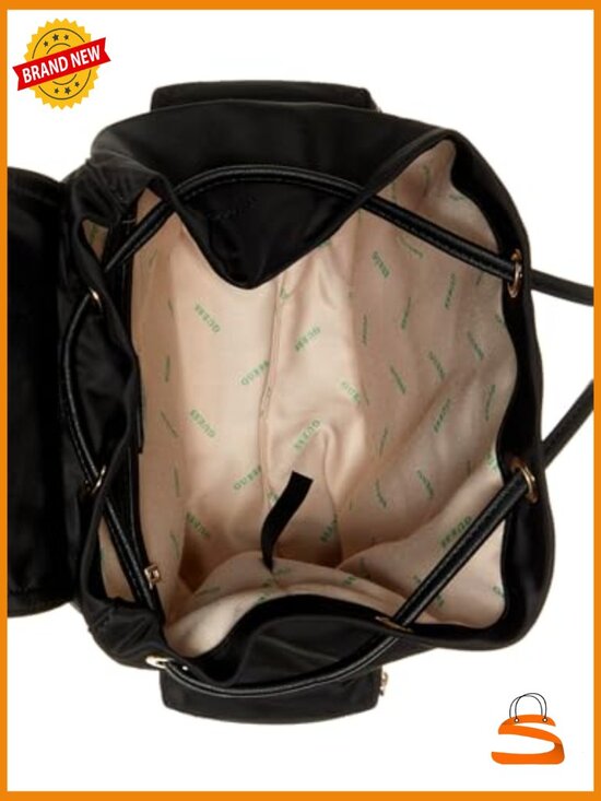 Eco Gemma Backpack Drawstring Flap Nylon Backpack Daypack